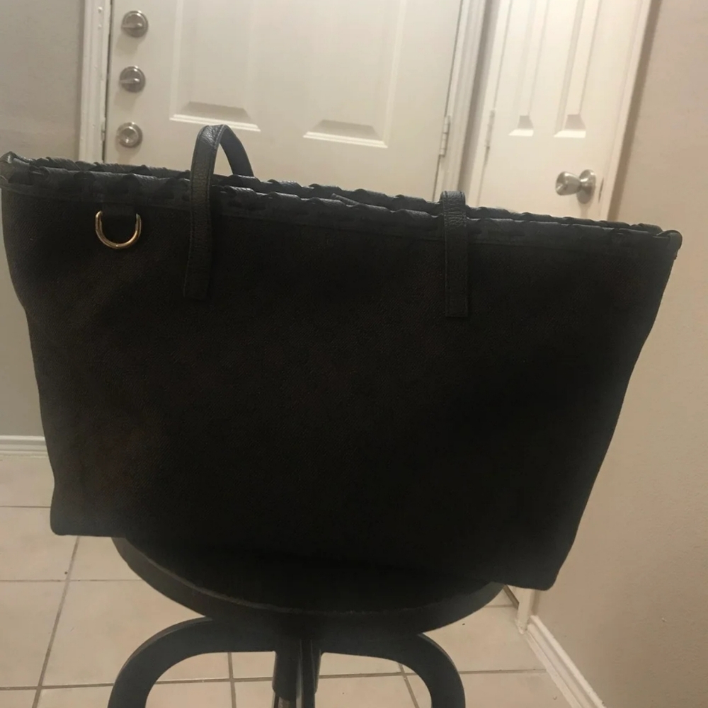 Gucci braided Peggy denim monogram tote